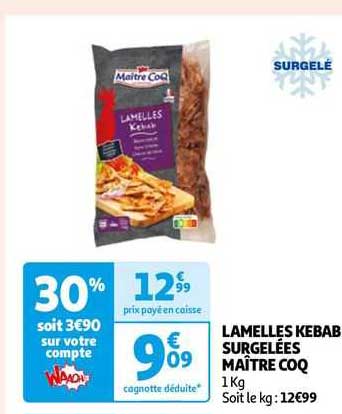 Lamelles Kebab Surgelées Maître Coq