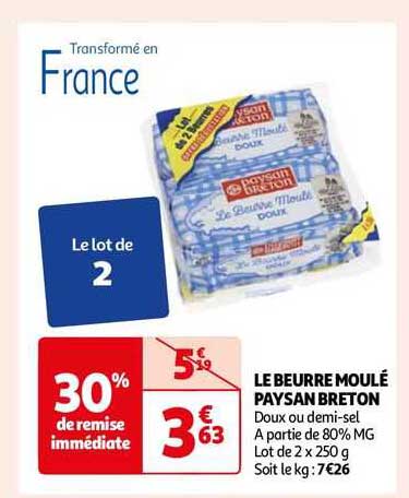 le beurre moulé paysan breton