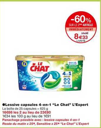 Lessive Capsules 4-en-1 "le Chat" L'expert