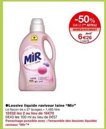 lessive liquide raviveur laine "mir"