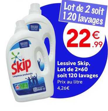 lessive skip lot de 2x60 soit 120 lavages