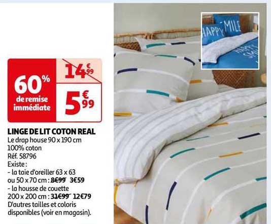 linge de lit coton real
