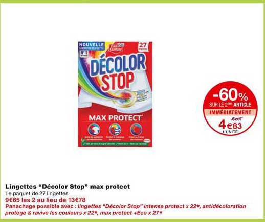 lingettes "décolor stop" max protect