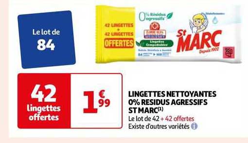 lingettes nettoyantes 0% résidus agressifs st marc