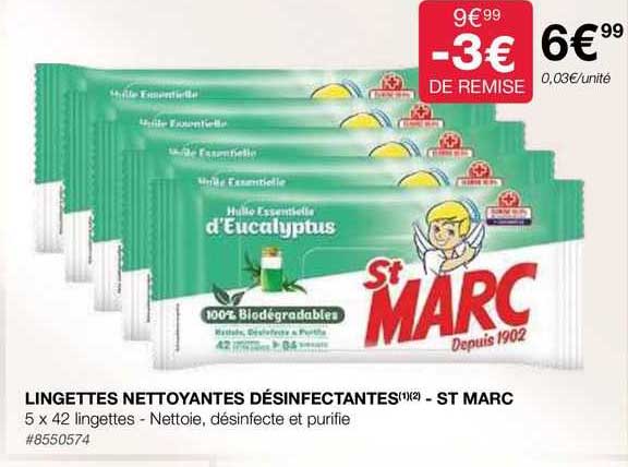 lingettes nettoyantes désinfectantes - st marc