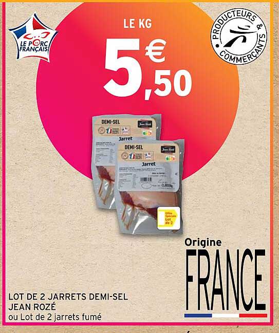lot de 2 jarrets demi-sel jean rozé