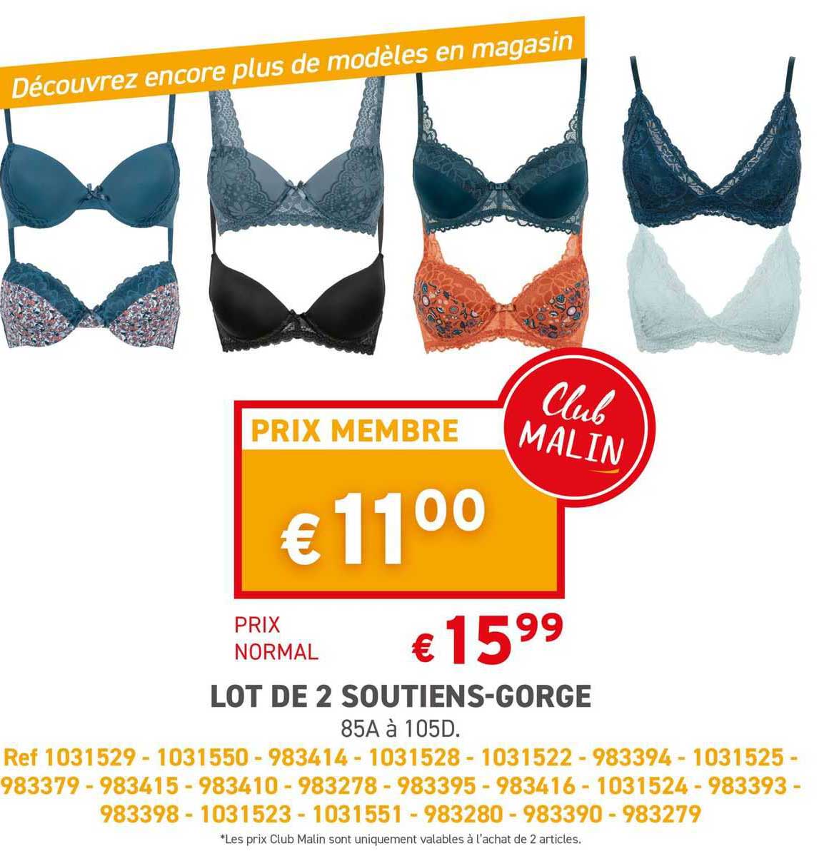 lot de 2 soutiens-gorge