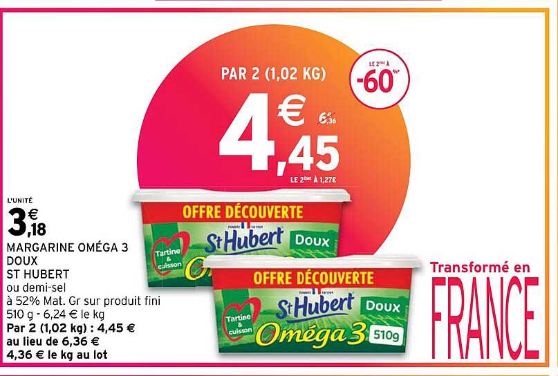 margarine oméga 3 doux st hubert ou demi-sel