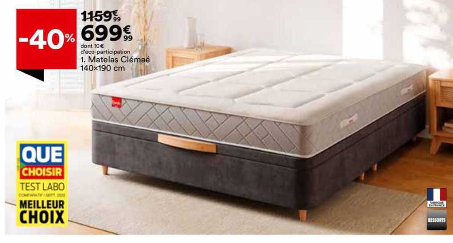 Matelas Clémaé 140 X 190 Cm