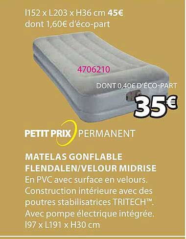 matelas gonflable flendalen/velour midrise