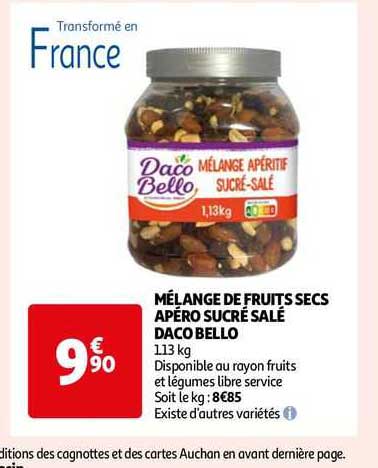 mélange de fruits secs apéro sucré salé daco bello