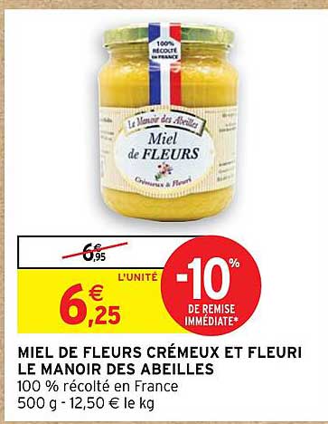 miel de fleurs crémeux et fleuri le manoir des abeilles