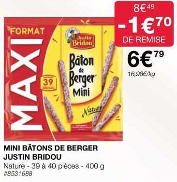 mini bâtons de berger justin bridou