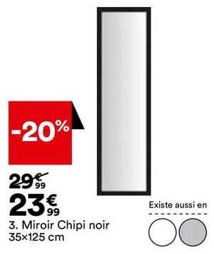 Miroir Chipi Noir 35 X 125 Cm