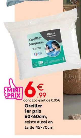 oreiller 1er prix 60x60 cm