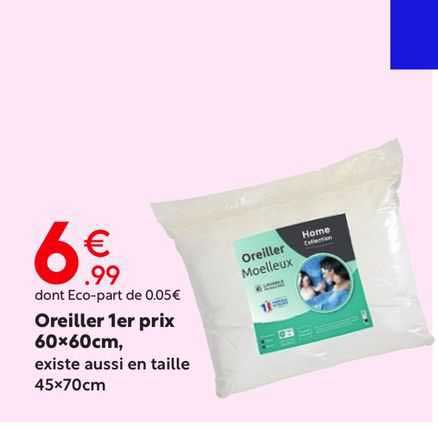 oreiller 1er prix 60x60 cm