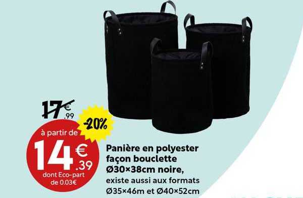 panière en polyester façon bouclette