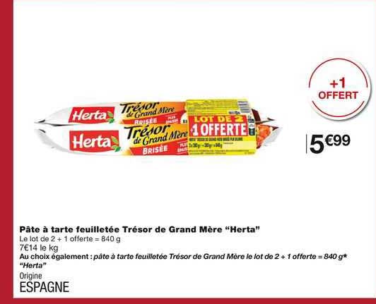 pâté à tarte feuilletée trésor de grand mère "herta"