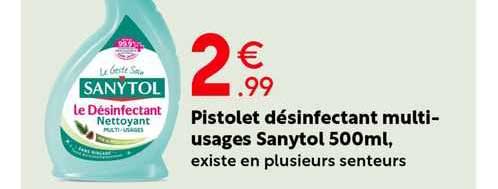 pistolet désinfectant multi-usages sanytol 500 ml