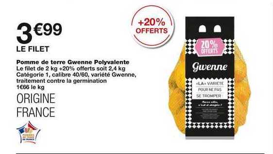 pomme de terre gwenne polyvalente