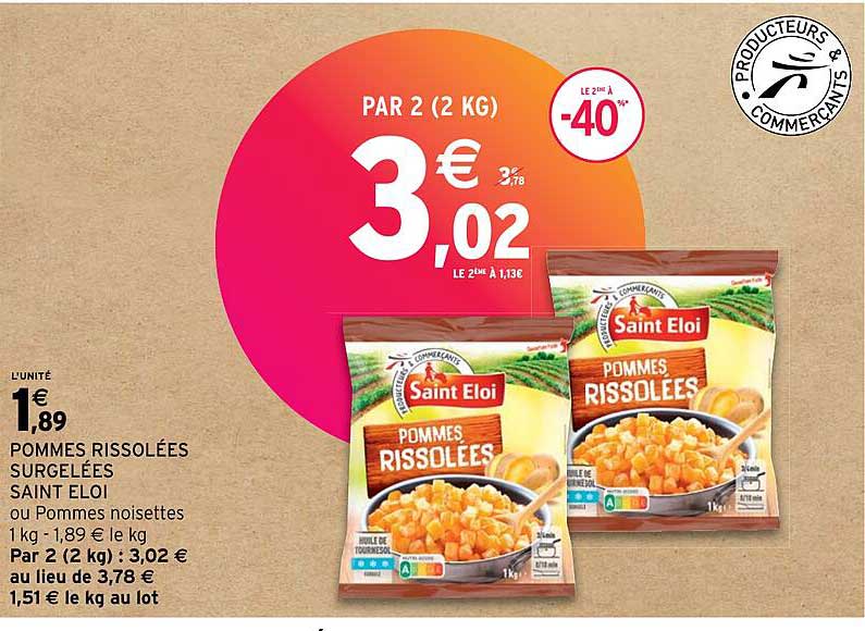 pommes rissolées surgelées saint éloi