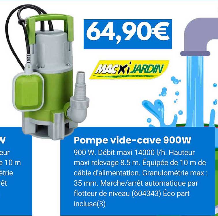 pompe vide-cave 900w