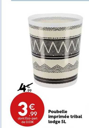 poubelle imprimée tribal lodge 5l