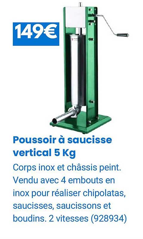 poussoir à saucisse vertical 5kg