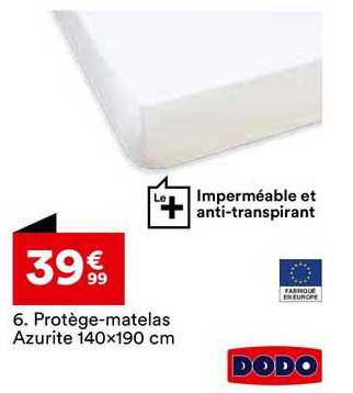 protège-matelas azurite 140 x 190 cm dodo