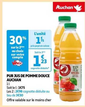 Pur Jus De Pomme Douce Auchan