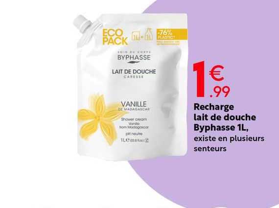 Recharge Lait De Douche Byphasse 1l
