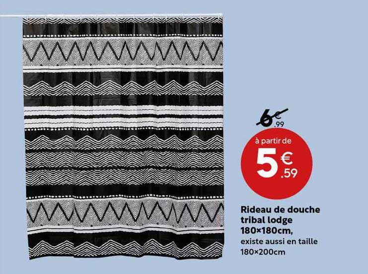 rideau de douche tribal lodge 180x180 cm