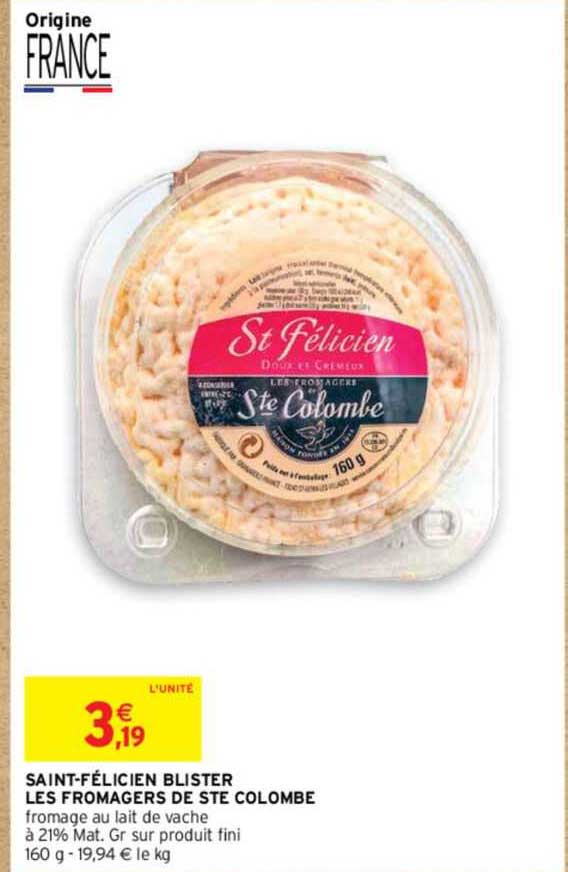 Saint-félicien Blister Les Fromagers De Ste Colombe