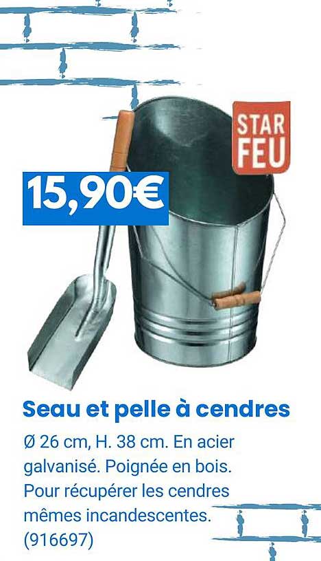 seau et pelle à cendres