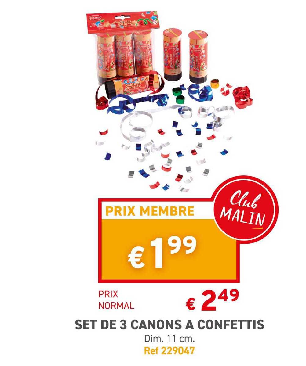 set de 3 canons à confettis
