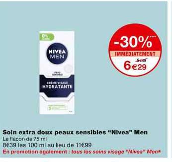 soin extra doux peaux sensibles "nivea" men