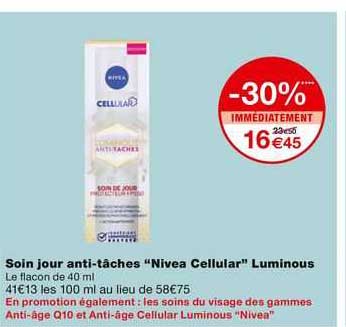 soin jour anti-tâches "nivea cellular" luminous