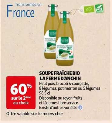 soupe fraîche bio la ferme d'anchin