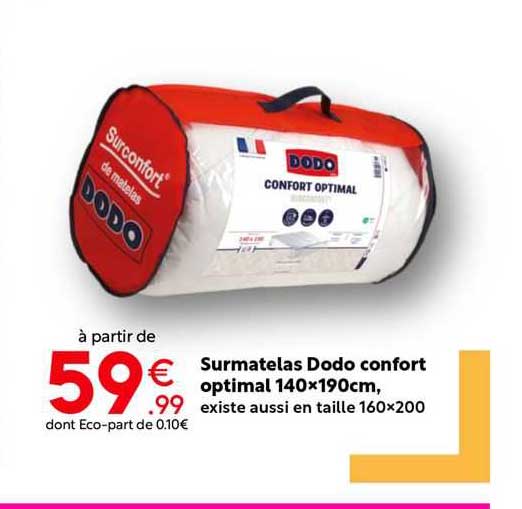 surmatelas dodo confort optimal 140x190cm