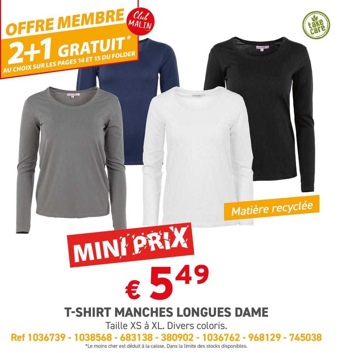 t-shirt manches longues dame