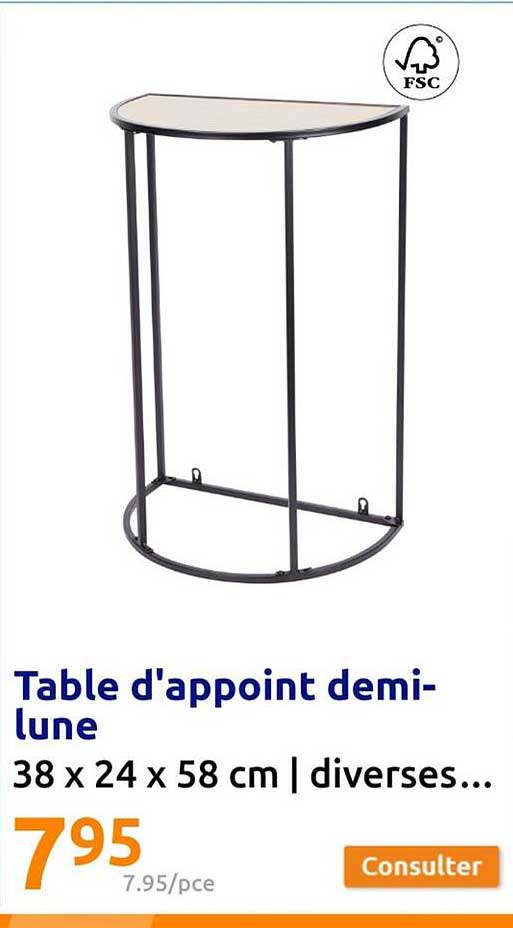 table d'appoint demi-lune