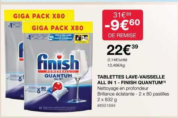 tablettes lave-vaisselle all in 1 - finish quantum