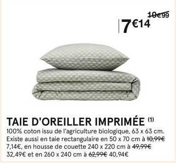 taie d'oreiller imprimée