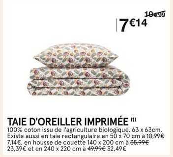 taie d'oreiller imprimée