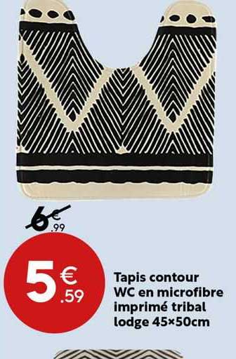 Tapis Contour Wc En Microfibre Imprimé Tribal Lodge 45x50 Cm