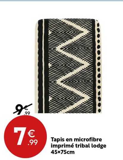 tapis en microfibre imprimé tribal lodge 45x75cm
