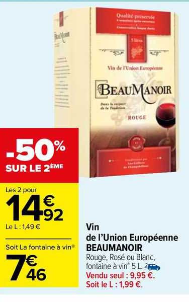 vin de l'union européenne beaumanoir