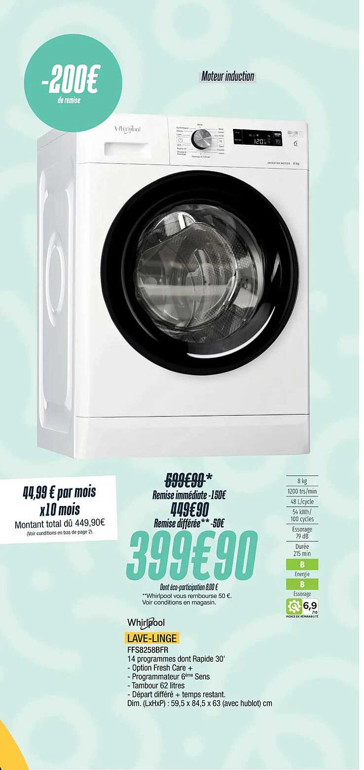 whirlpool lave-linge
