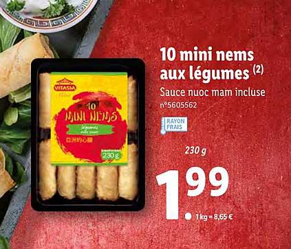 10 mini nems aux légumes vitasia