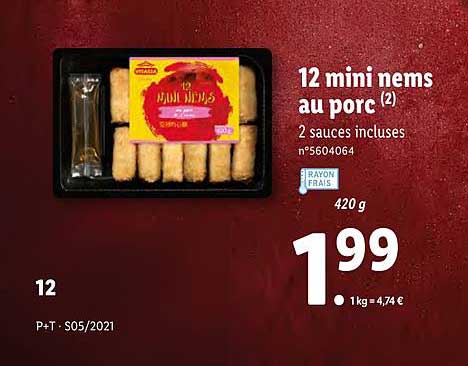 12 mini nems au porc vitasia